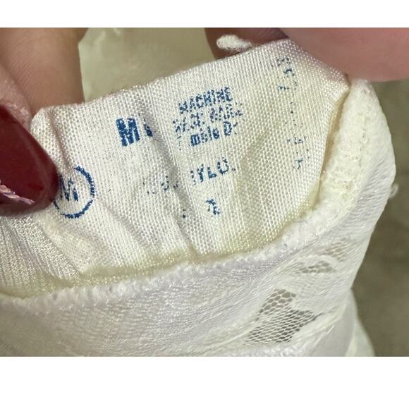 Vintage Interludes by CIRA White Lace Satin Teddy Bodysuit Lingerie Medium - Picture 7 of 16